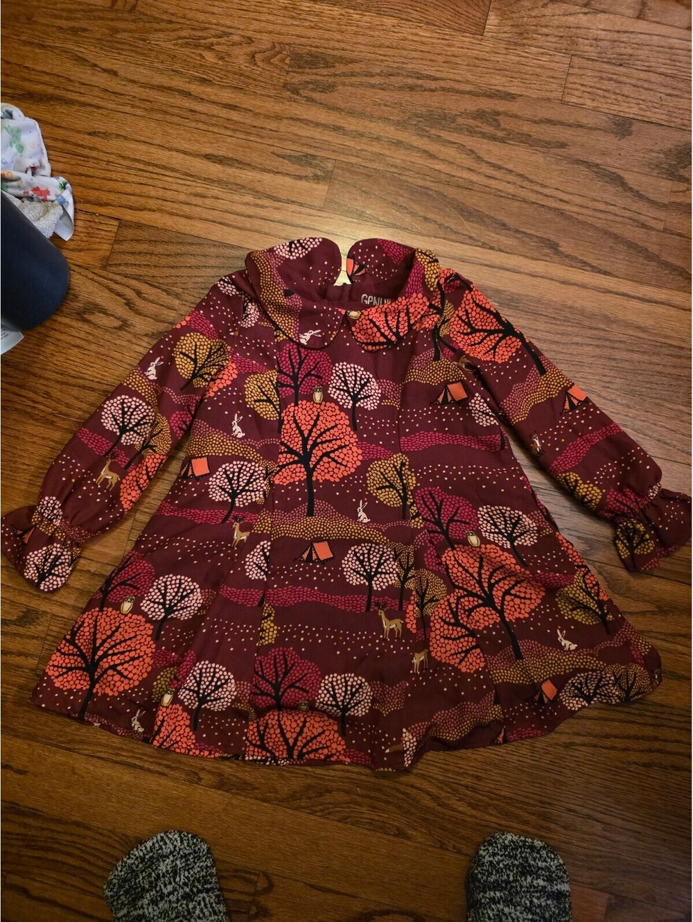 OshKosh B'gosh Girls' Autumn Tree Print Long Sleeve Dress - Size 3T